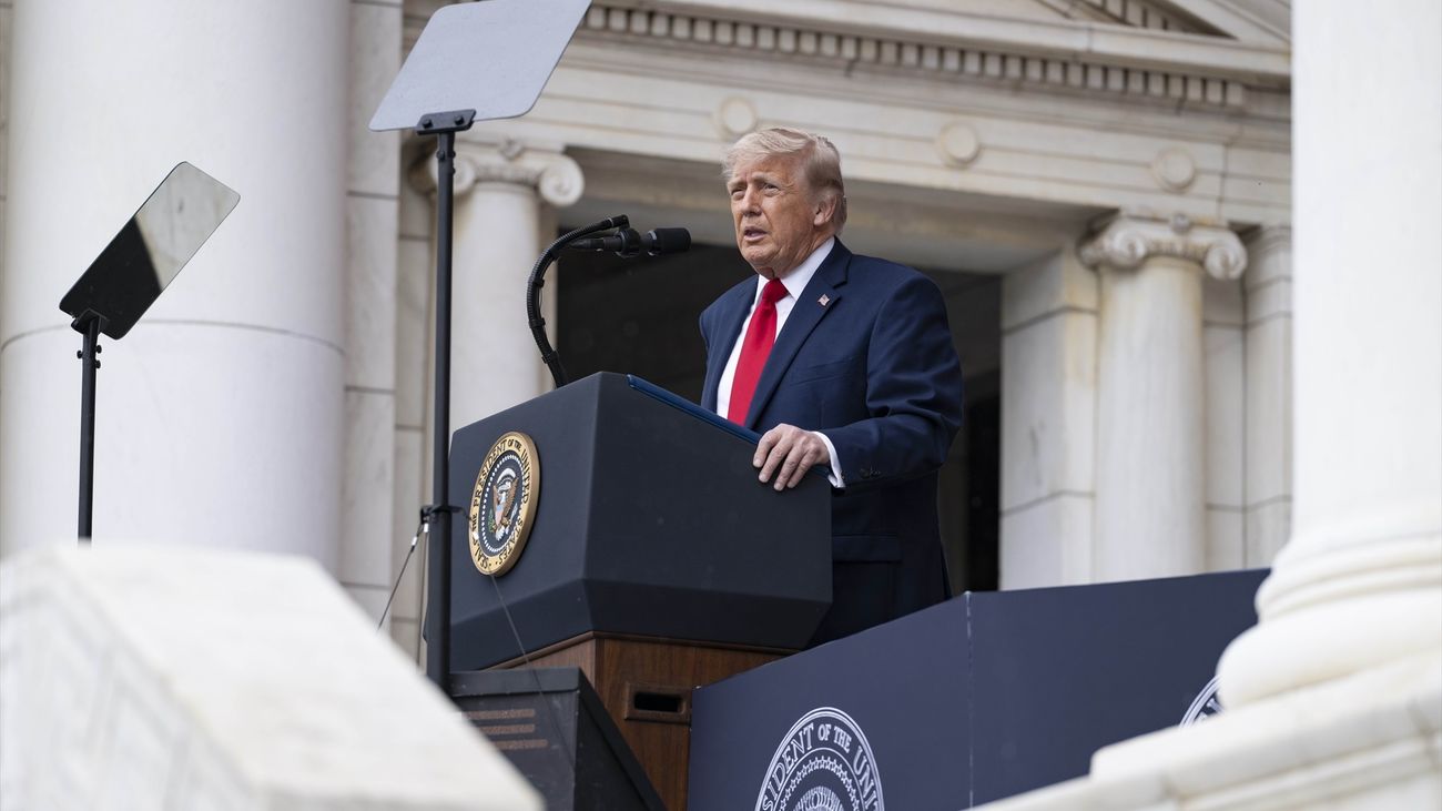 Trump en un discurso en Washington