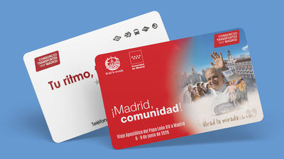 Medio millón de tarjetas de transporte 'Multi' para conmemorar la visita del Papa a Madrid