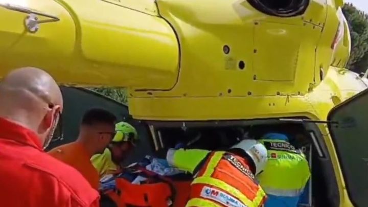 El Summa 112 transada a un herido en helicóptero en  Navas del Rey