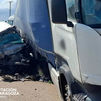Accidente de trafico  entre una furgoneta y un vehículo articulado en la carretera N-122, en  Agón