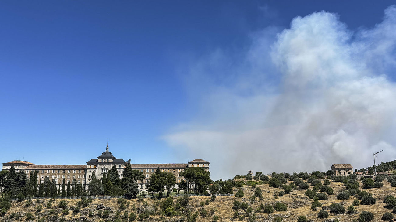 Incendio en terrenos de la Academia de Infantería de Toledo