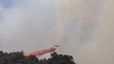 Baja a nivel 1 el incendio forestal en la Academia de Infantería de Toledo