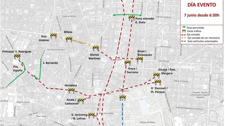 Cortes en Plaza Cibeles / AYTO. MADRID