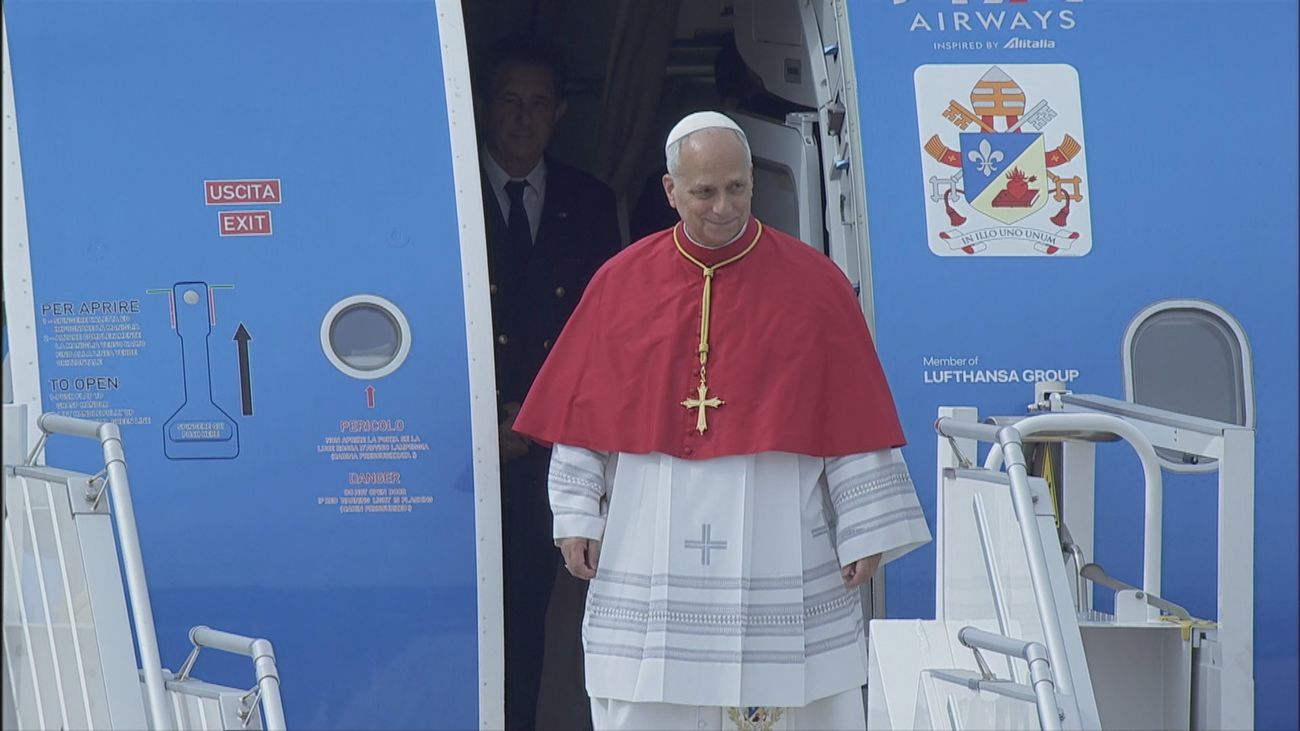 El Papa León XIV, a su llegada a Madrid