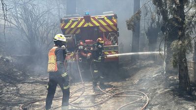 Otro incendio de arizónicas obliga a confinar varios chalés en Villaviciosa