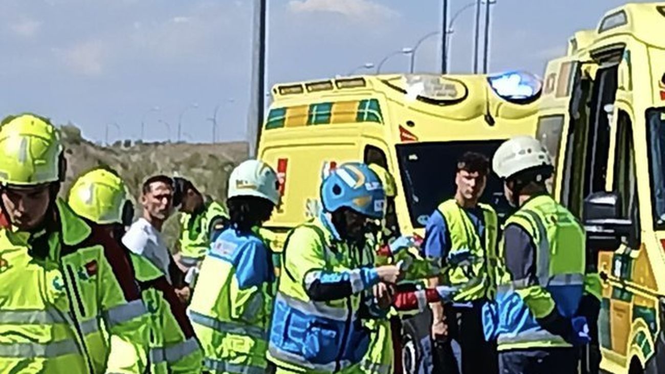 Accidente múltiple de tráfico en la M-50 en Paracuellos