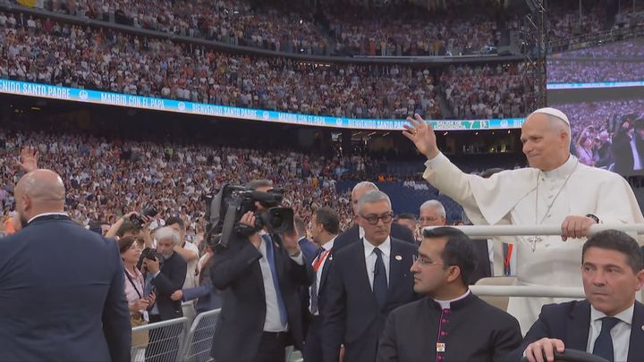 El Papa León XIV, en el Bernabéu