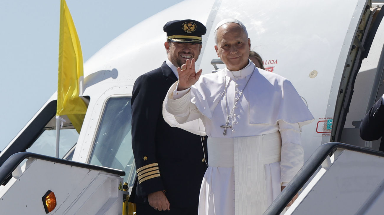 El papa León XIV se despide de Madrid