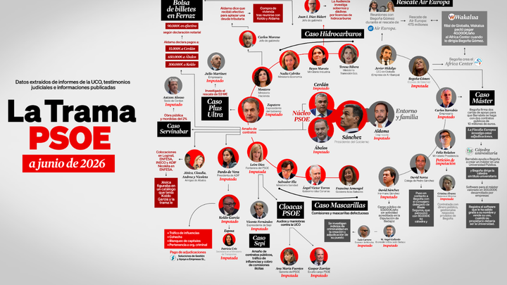 El PP lanza una web con el mapa de la corrupción del PSOE
