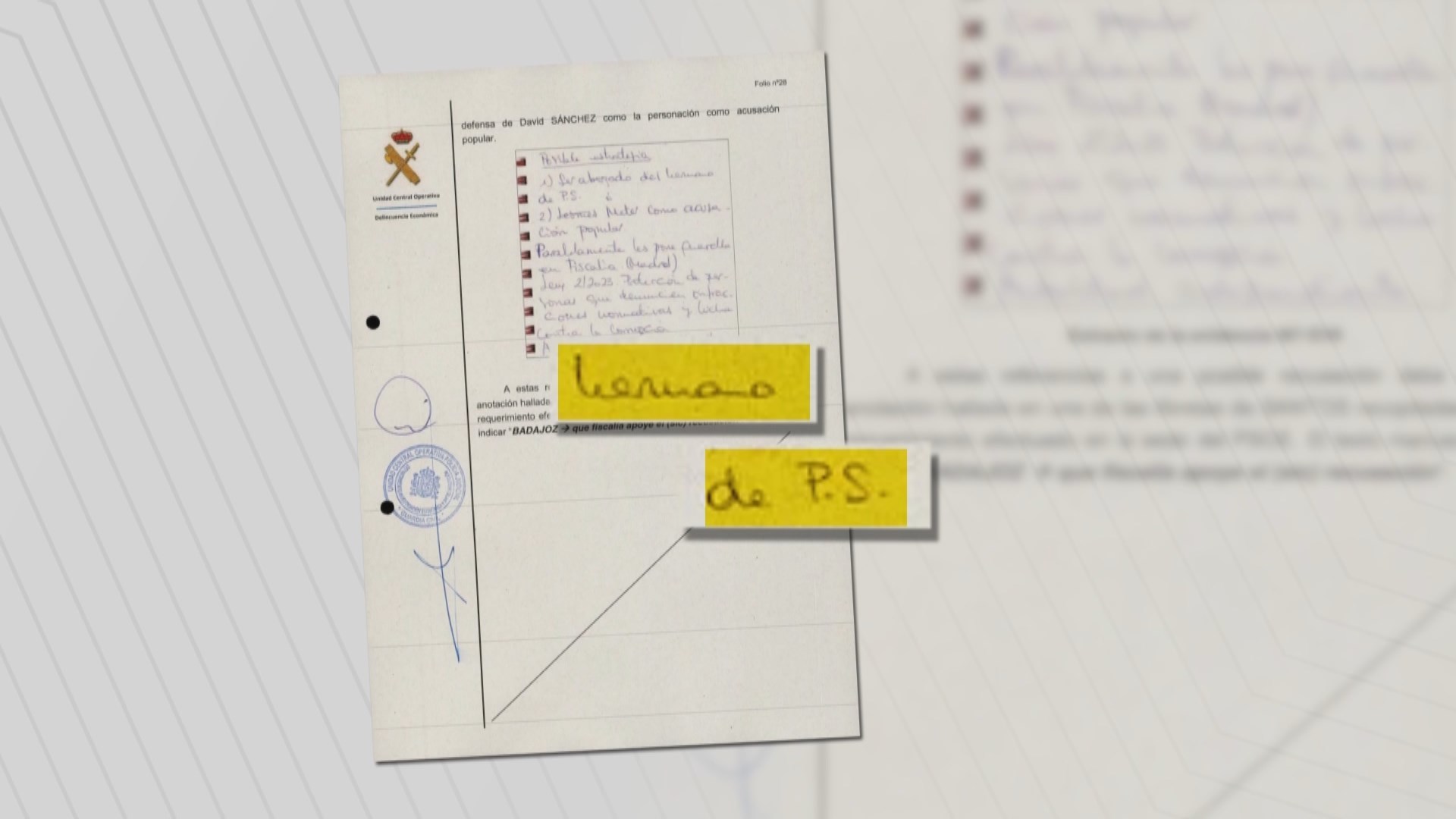 La UCO concluye que las siglas P.S. en las agendas de Leire corresponden a Pedro Sánchez