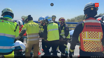 Grave accidente de tráfico con tres heridos en la M-40, en Pozuelo de Alarcón