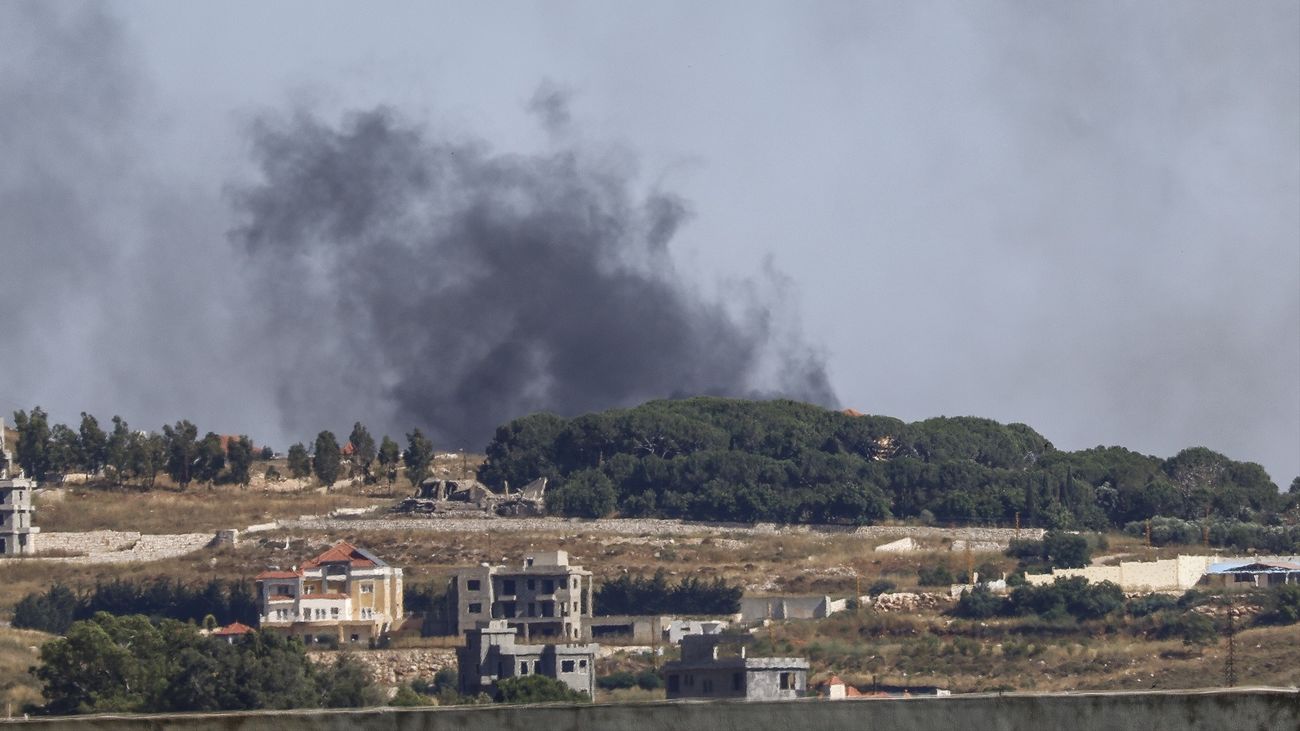 Ataque de la artillería de Israel en el distrito de Nabatieh, Sur del Líbano, a 18 de junio de 2026