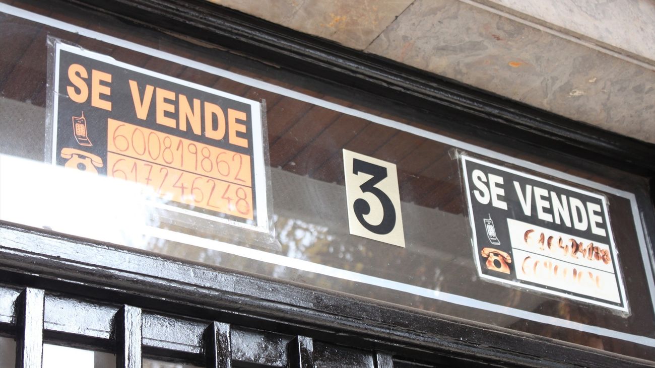 Cartel de una vivienda en venta