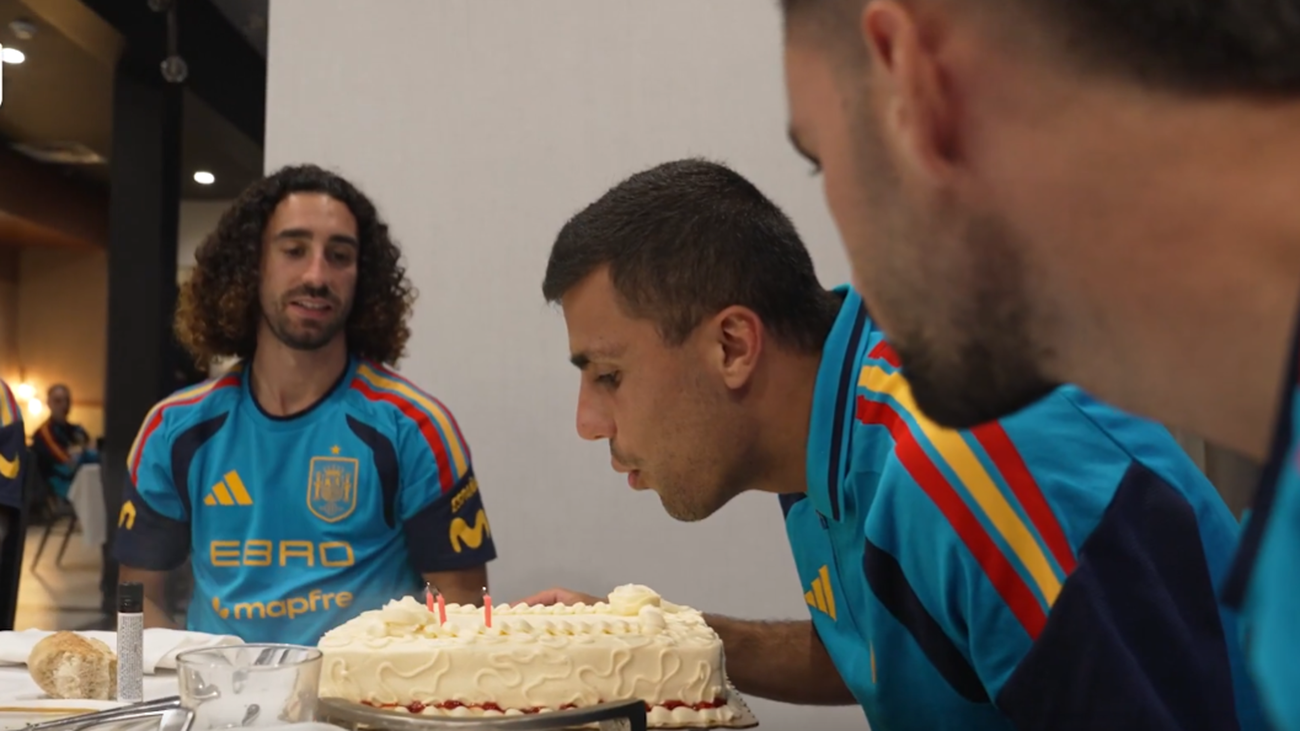 Día de cumpleaños en la Selección española con Rodri y Merino