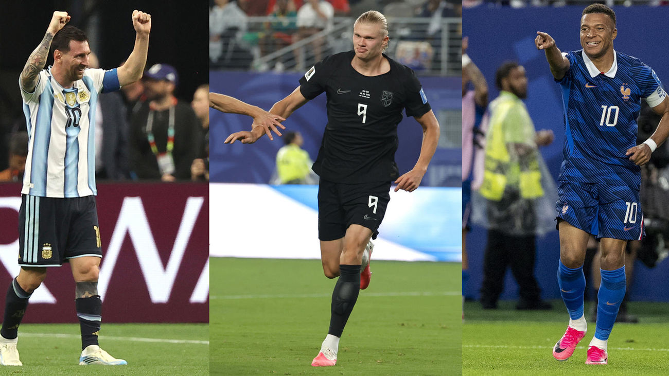 Messi, Haaland y Mbappé