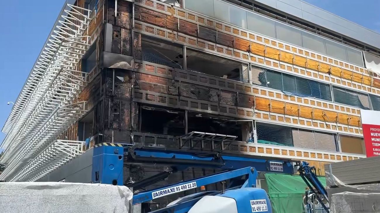 Dos intoxicados en un incendio en la futura escuela municipal de música de Rivas