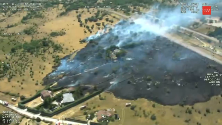 Incendio de pastos en Gargantilla.