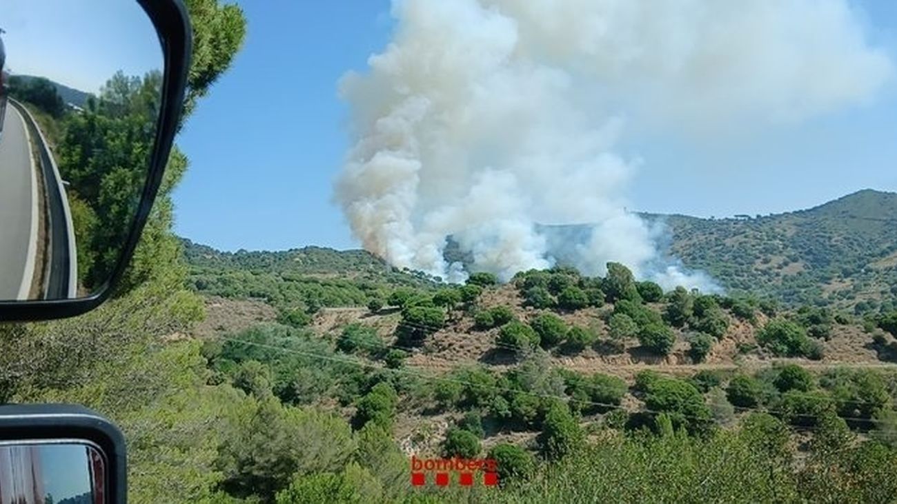 Incendio forestal en Tiana (Barcelona)