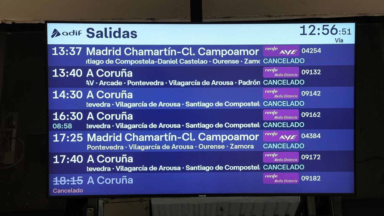 Panel de la Línea de Alta Velocidad Madrid- Galicia