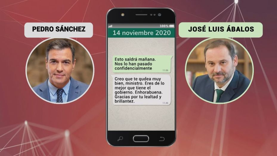 Los wasaps inéditos de Sánchez a Ábalos: "Eres de lo mejor que tiene el Gobierno"