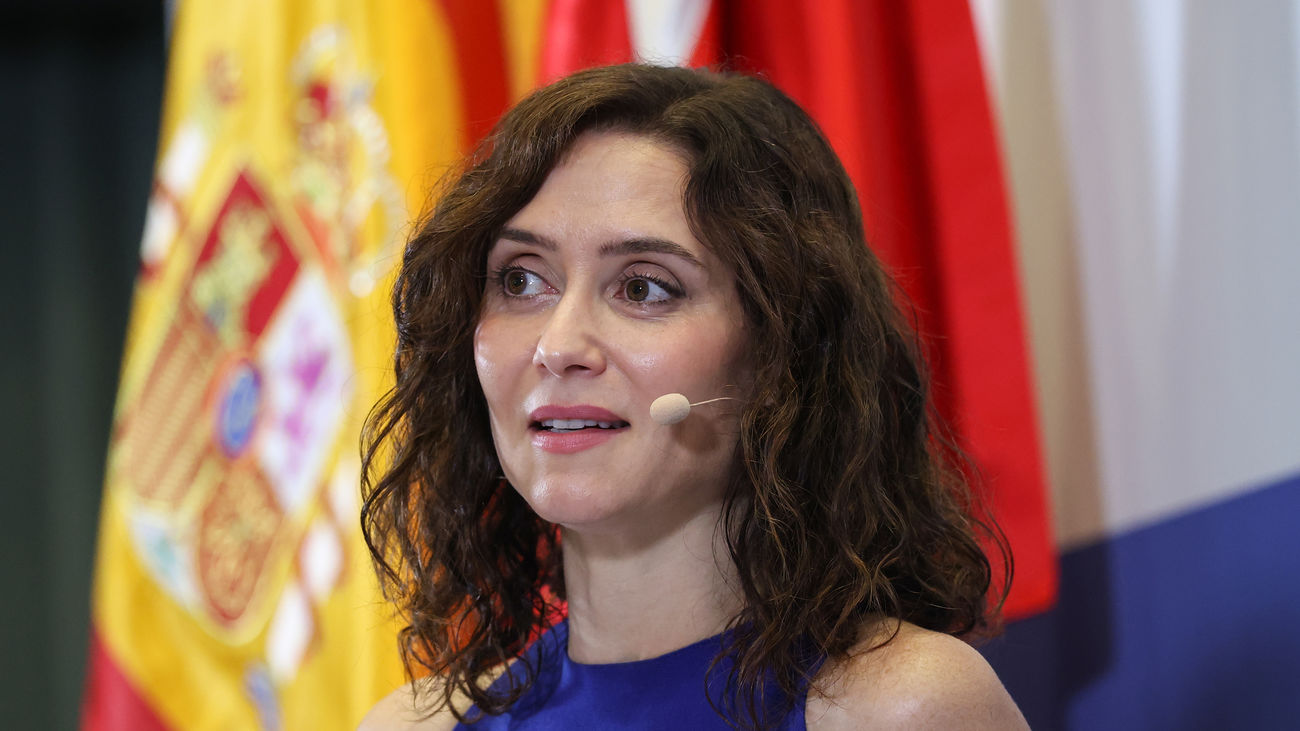 La presidenta de la Comunidad de Madrid, Isabel Díaz Ayuso, durante el ciclo ‘El pulso de nuestras comunidades: Madrid’,