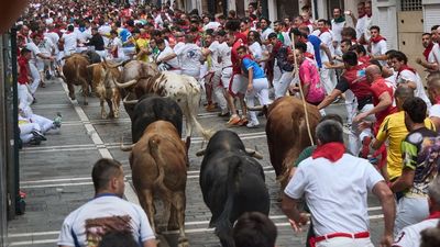 Nueve heridos por contusiones, uno de ellos madrileño, en el cuarto encierro de los Sanfermines