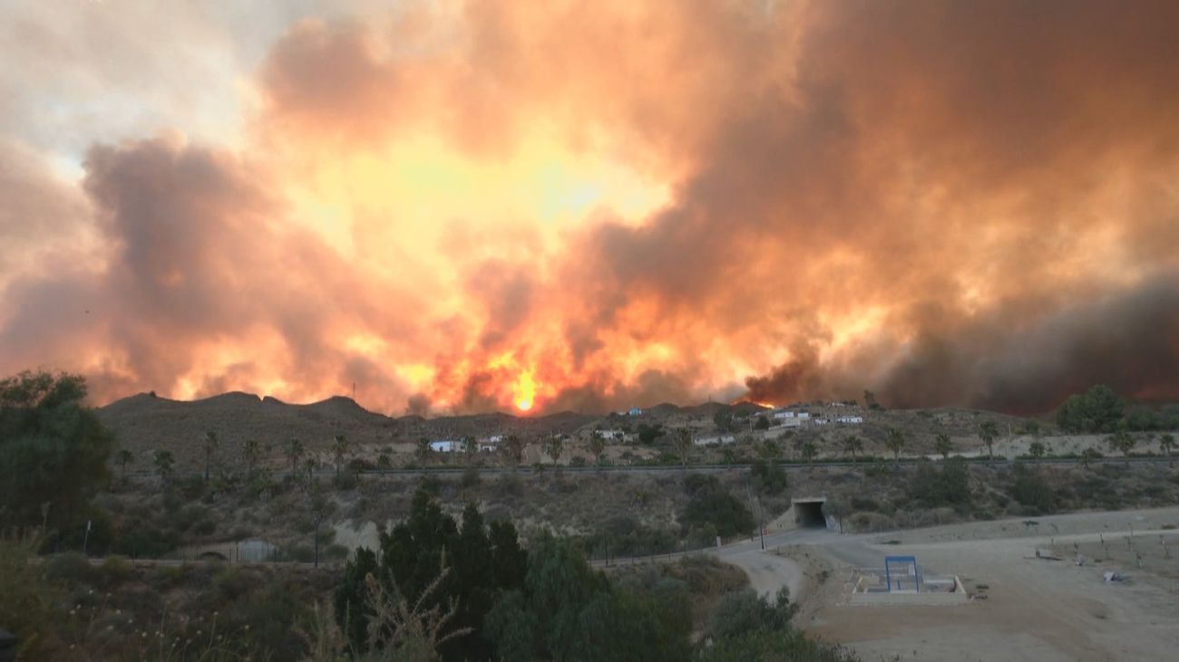 Avanza sin control el incendio en Los Gallardos (Almería) con 12 muertos y 23 desaparecidos