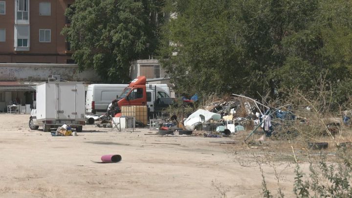 Intervención policial en el campo de fútbol okupado de Puerta Bonita en Carabanchel
