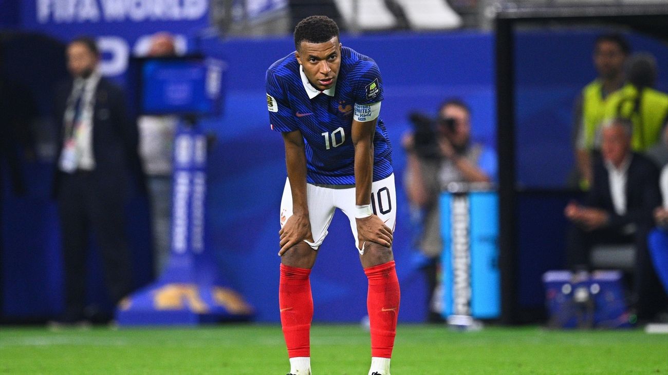 El delantero de la selección francesa Kylian Mbappé durante el encuentro de semifinales contra España del Mundial de Fútbol