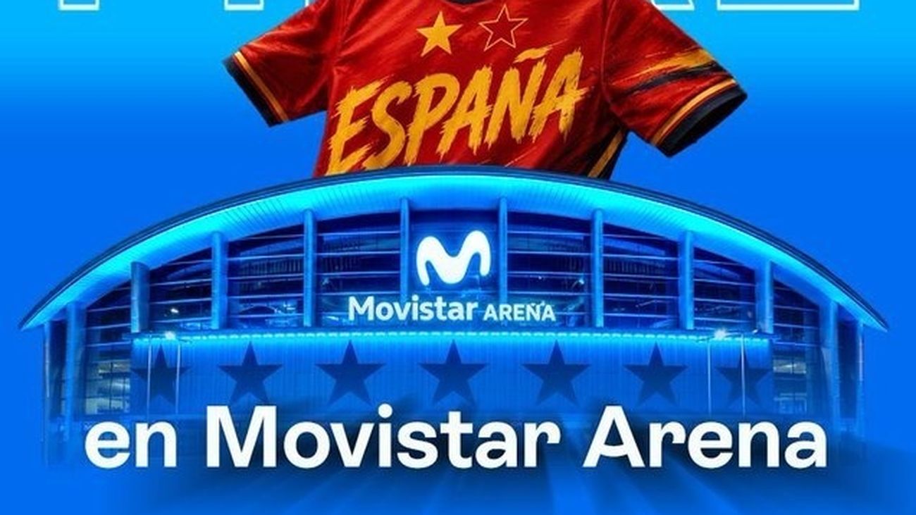 Imagen promocional de la retransmisión pública de la Final del Mundial de Fútbol en el Movistar Arena