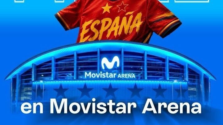Imagen promocional de la retransmisión pública de la Final del Mundial de Fútbol en el Movistar Arena