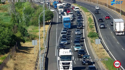 Retenciones  en la A-1 y la A-4 de salida de Madrid