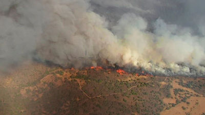 Desalojan varios núcleos de población por el incendio de Brieva (Segovia)