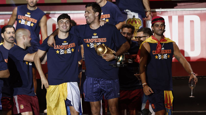 Pedri, Rodri y Ferrán / EFE