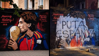 Vandalizan un mural dedicado a Ferrán Torres en Barcelona