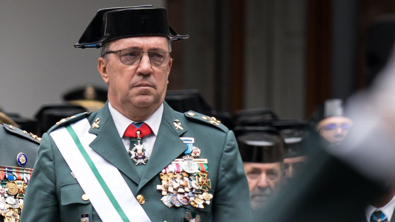El general jefe de la Zona de Madrid de la Guardia Civil, Fernando Mora, en un acto oficial en 2024