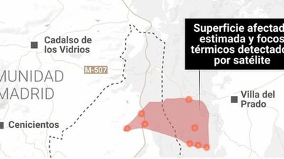 Perimetrado  pero no extinguido el  incendio iniciado en Almorox (Toledo) tras quemar unas 1.000 hectáreas