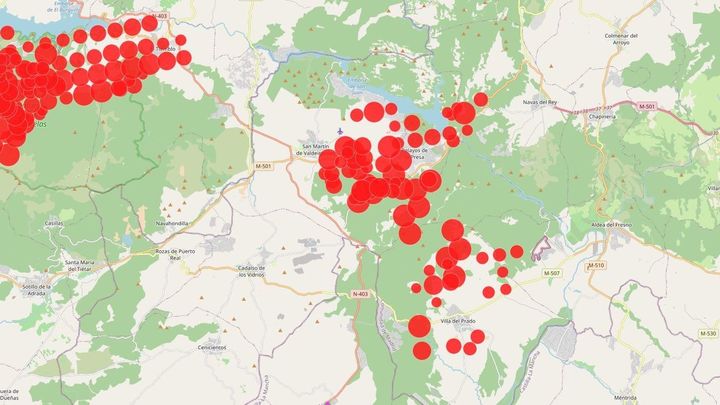 Los incendios en Madrid se unen en un solo frente y se complican las labores de extinción