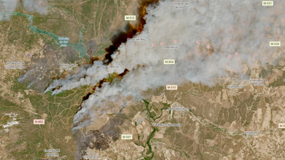 Así se ven desde el espacio los incendios de la Sierra Oeste de Madrid