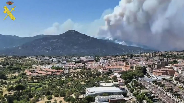 El incendio, visto desde El Escorial