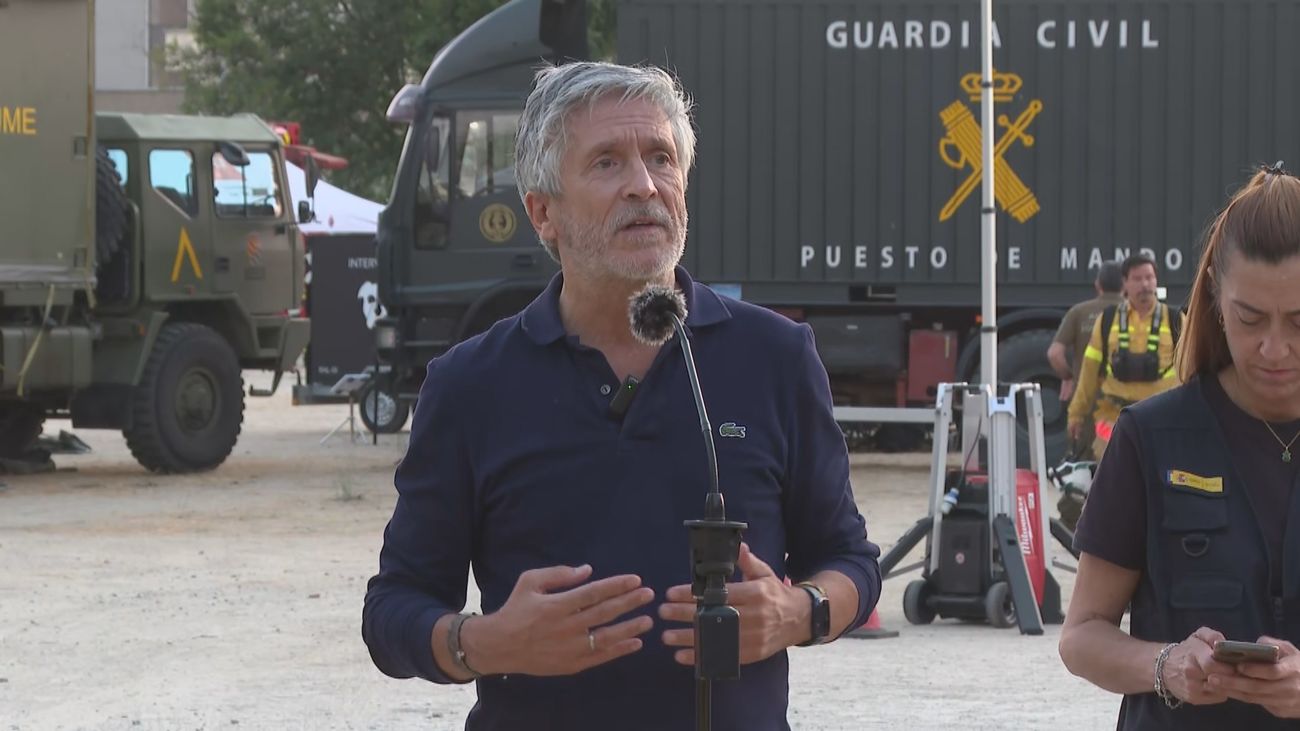 Marlaska sobre los incendios de Madrid y Ávila: "Evolucionamos en positivo pero despacio"