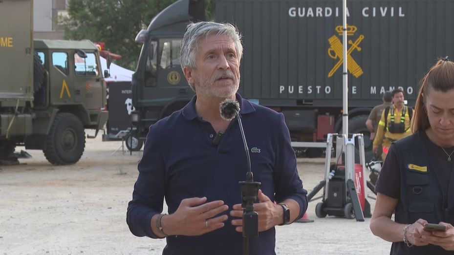 Marlaska sobre los incendios de Madrid y Ávila: "Evolucionamos en positivo pero despacio"