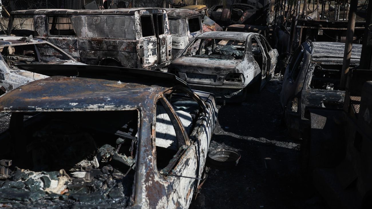 Varios coches quemados, a 27 de julio de 2026, en Chapinería