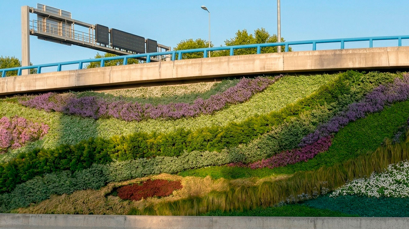 Madrid comienza la instalación de los jardines verticales de la M-30 a la altura de Ventas