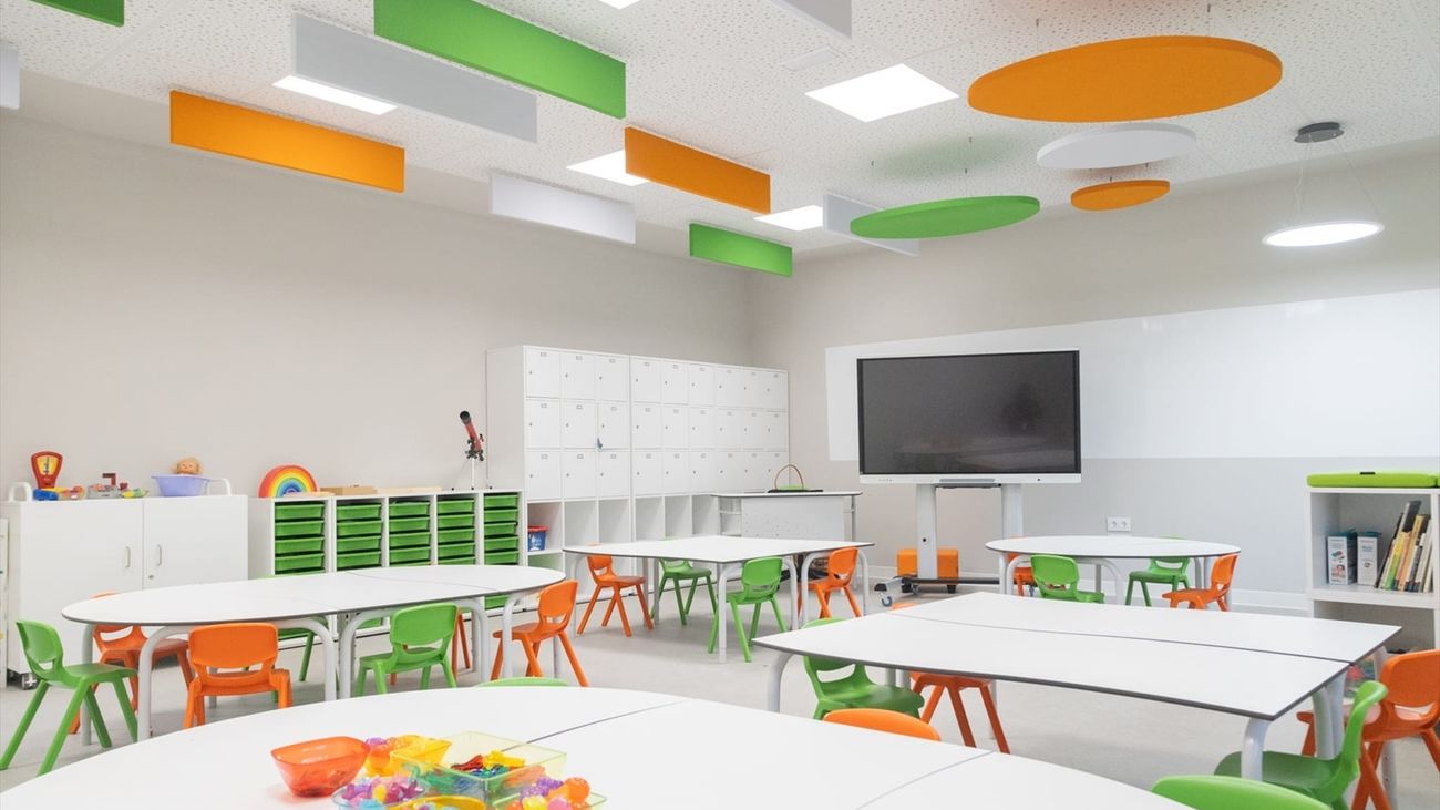 Aula de uno de los colegios públicos de Tres Cantos