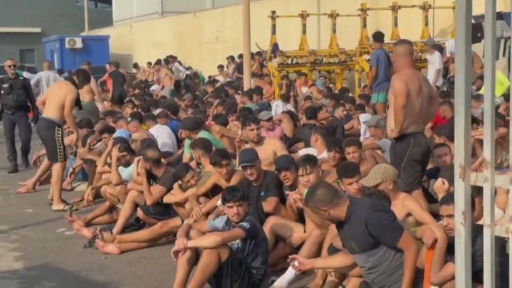 Migrantes que han entrado ilegalmente a Ceuta