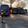 Los Bomberos de Alcorcón evitan que el incendio de varios autobuses se propague