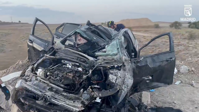 Heridos de gravedad dos jóvenes de 30 años tras un aparatoso accidente en el acceso a la M-31