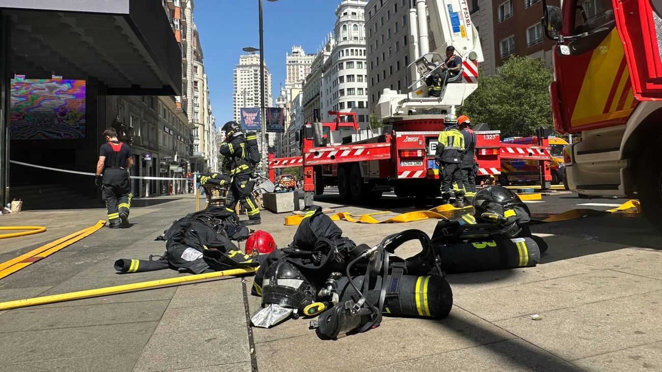 Incendio en la cocina de un restaurante de Gran Vía