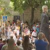Desfile de gigantes y cabezudos en el día grande de las fiestas de San Lorenzo